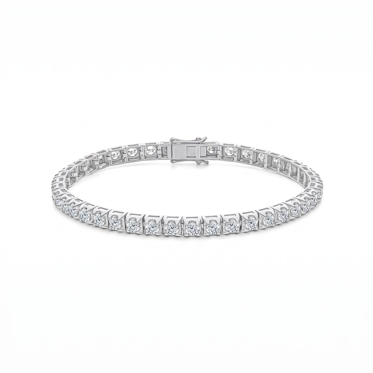 18K White Gold Diamond Tennis Bracelet – 5.02ct Natural Diamonds