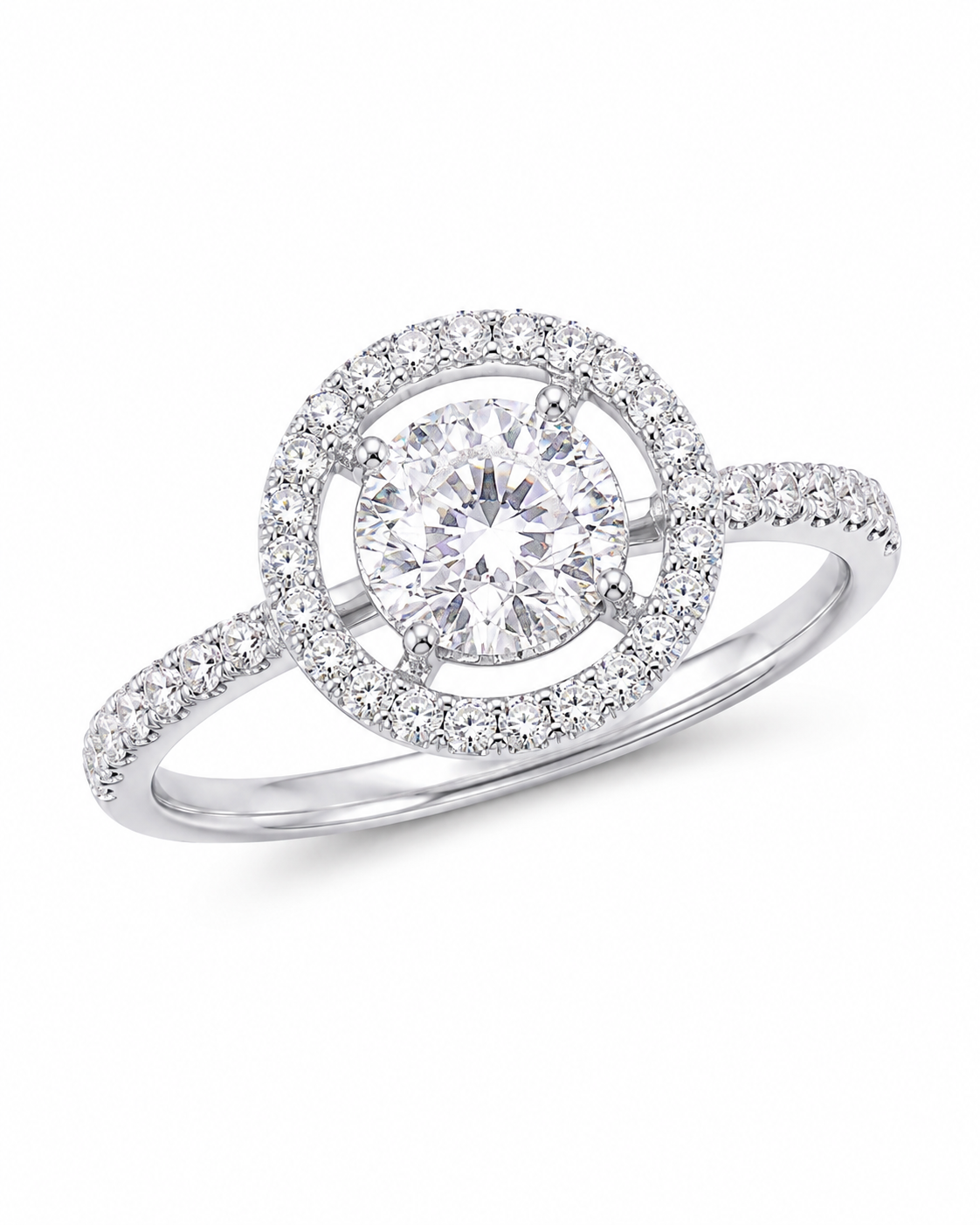 18K White Gold Ring with Natural Diamonds