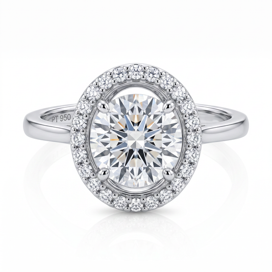 18K White Gold Ring with Natural Diamonds