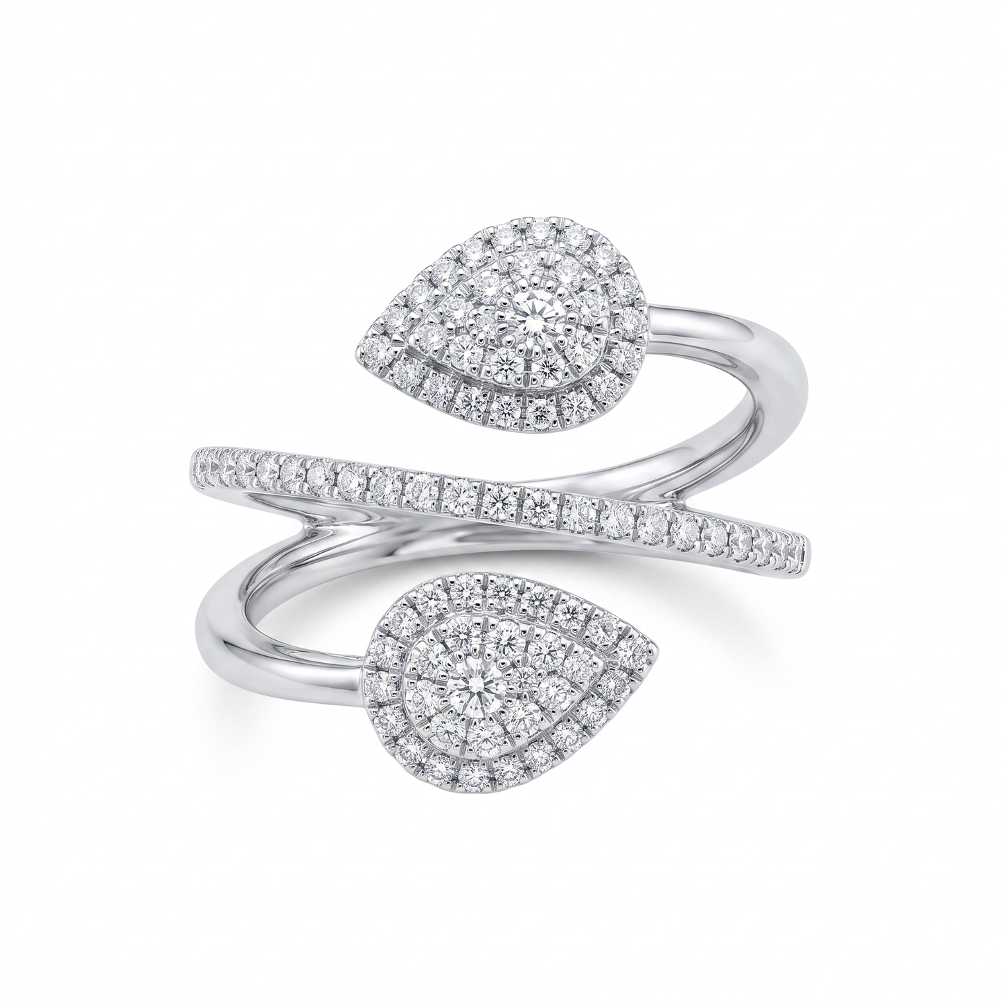 18K White Gold Ring with Natural Diamonds