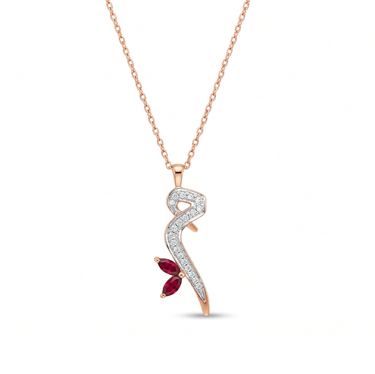 18k Gold Necklace with Diamond-Accented Letter
