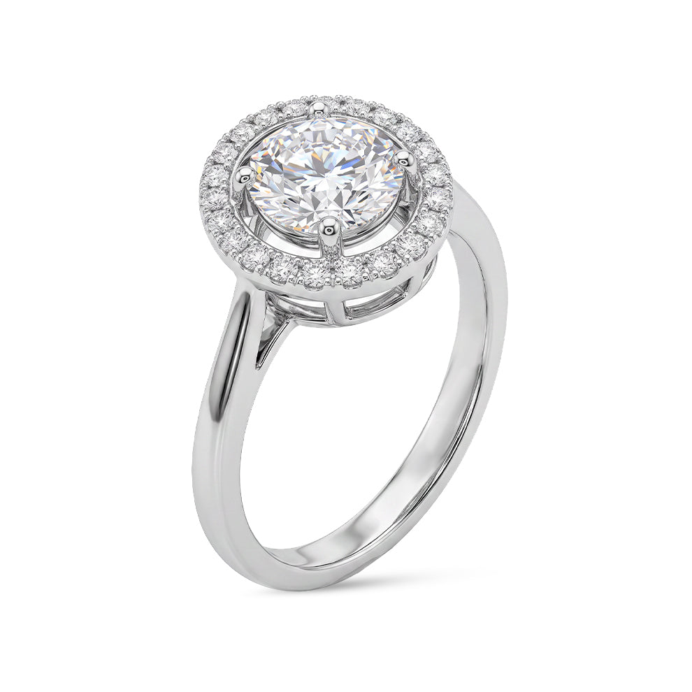 18K White Gold Ring with Natural Diamonds