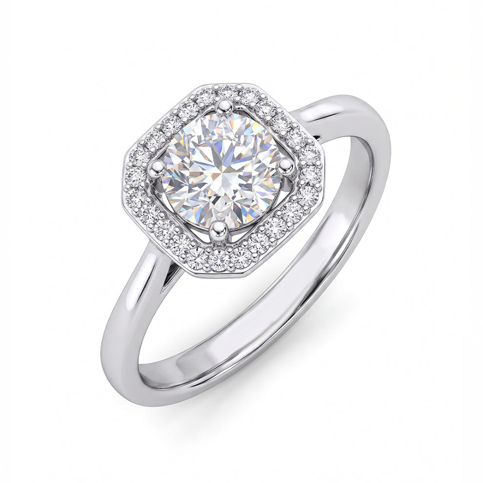 18K White Gold Ring with Natural Diamonds