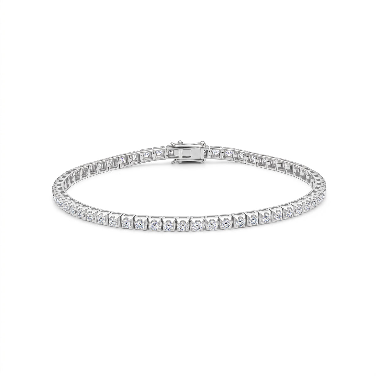 18K White Gold Diamond Tennis Bracelet – 3.00ct Natural Diamonds