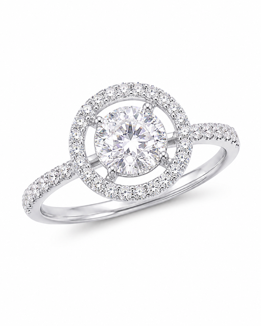 18K White Gold Ring with Natural Diamonds