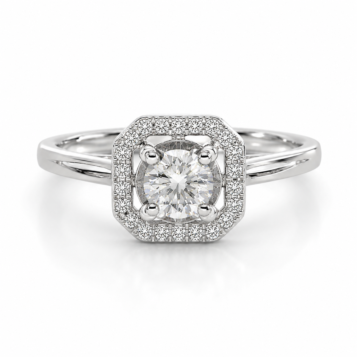 18K White Gold Ring with Natural Diamonds