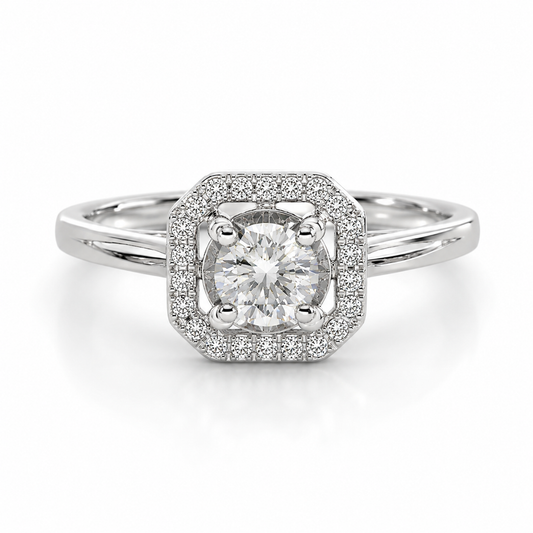 18K White Gold Ring with Natural Diamonds