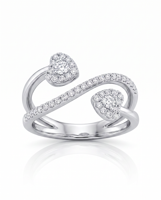 18K White Gold Ring with Natural Diamonds