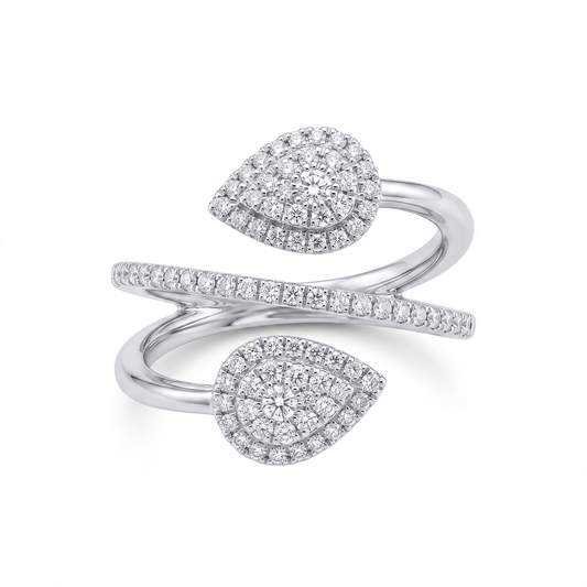 18K White Gold Ring with Natural Diamonds